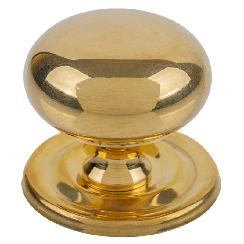 Large Bulbous Solid Brass Drawer Knob with Finger Latch | Diameter: 1-1/4"