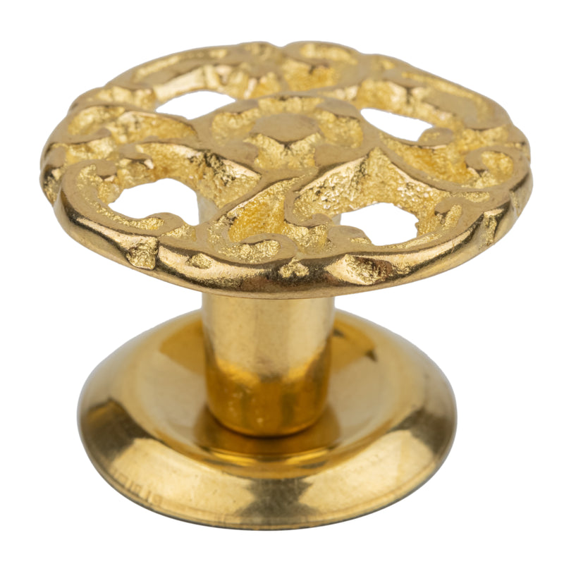 Small Victorian Era Cast Brass Knob | Diameter: 1-1/8"