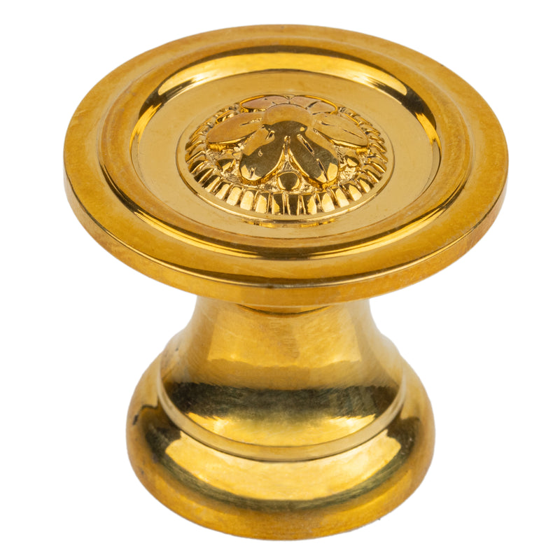 Colonial Revival Brass Drawer Knob | Diameter: 1"