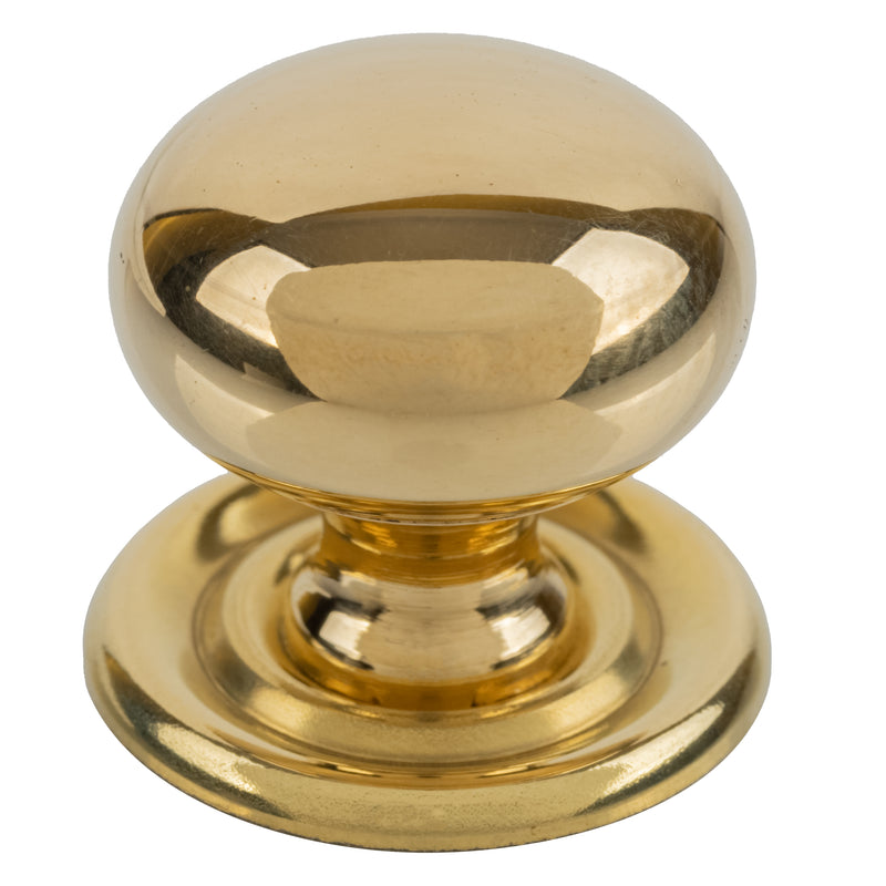 Small Cast Brass Drawer Knob with Backplate | Diameter: 3/4"