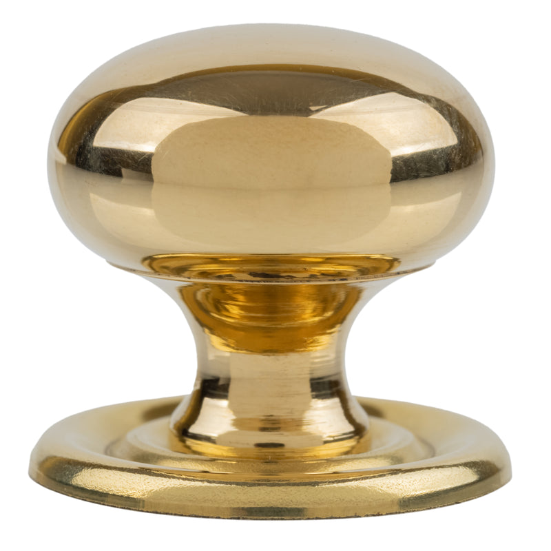 Small Cast Brass Drawer Knob with Backplate | Diameter: 3/4"