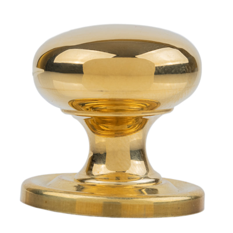 Medium Bulbous Solid Brass Drawer Knob with Finger Latch | Diameter: 1"