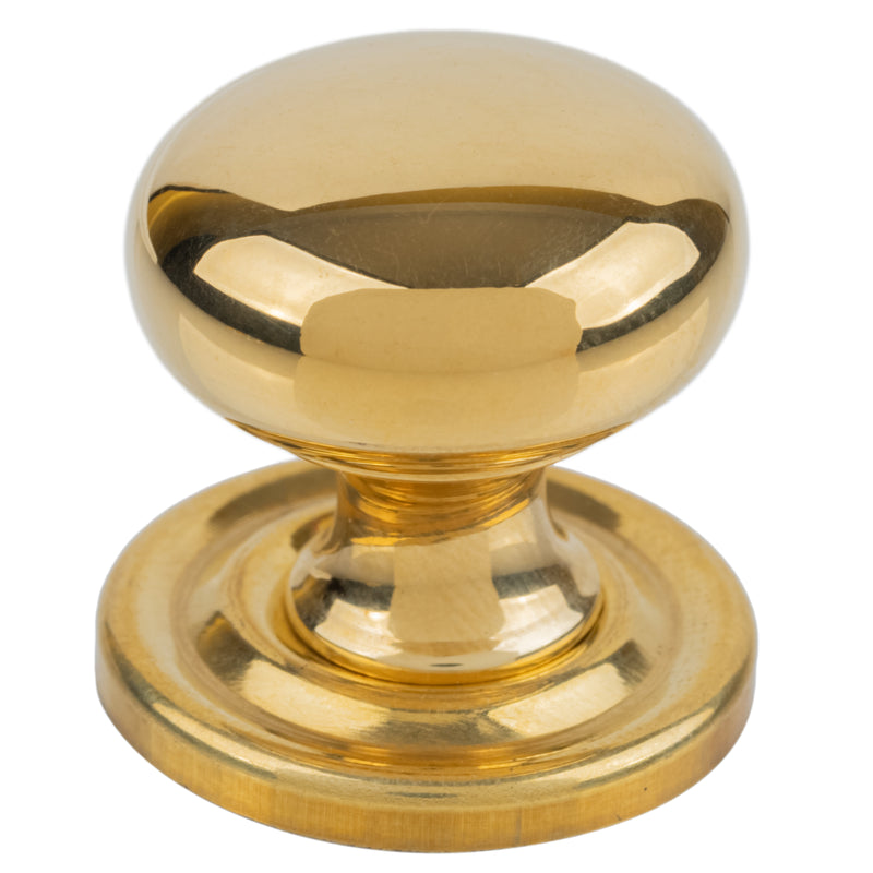Medium Bulbous Solid Brass Drawer Knob with Finger Latch | Diameter: 1"