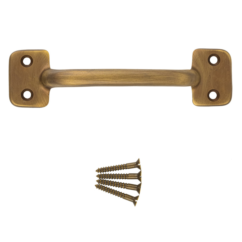 Heavy Duty Aged Brass Sash Lift or Drawer Pull | Centers: 4"