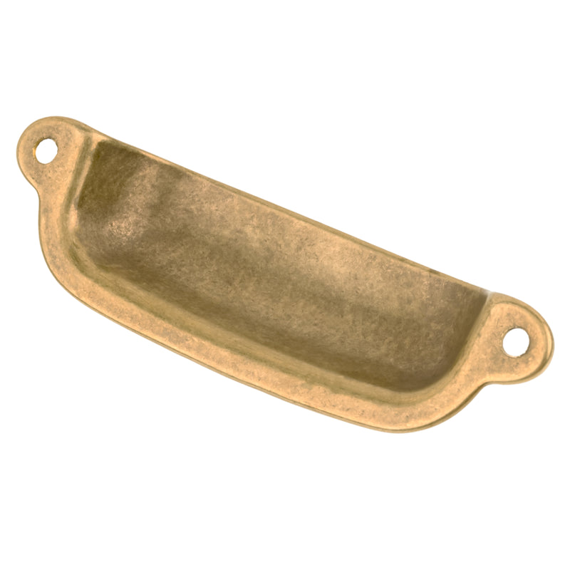 Classic Style Cast Brass Drawer Bin Pull | Centers: 3-3/8"