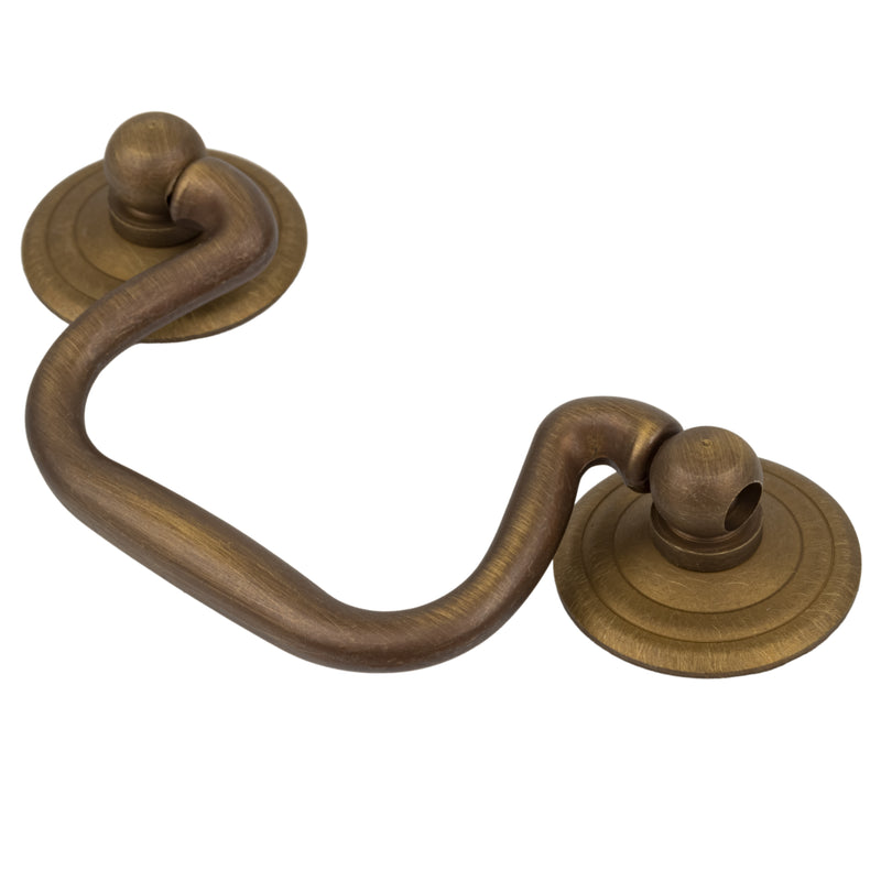 Antique Brass Swan-Neck Drawer Bail Pull | Centers: 2-1/2"
