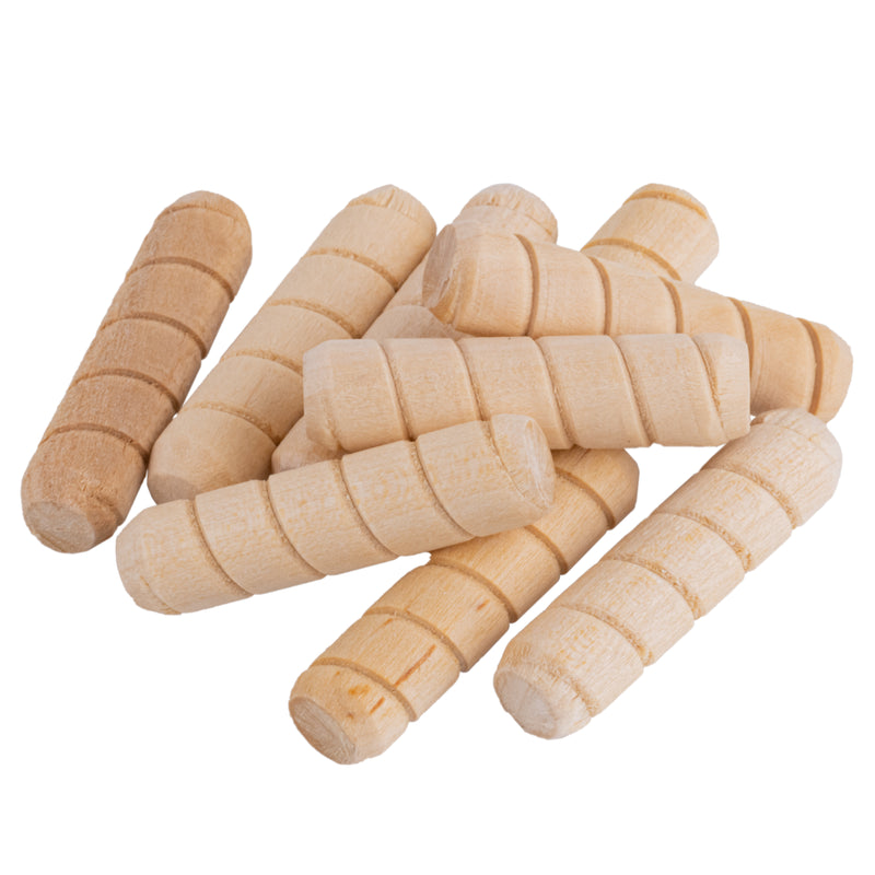 Spiral Wood Dowel Pins & Plugs | 3/8" X 1-1/2" | Pack of 50 Approx.