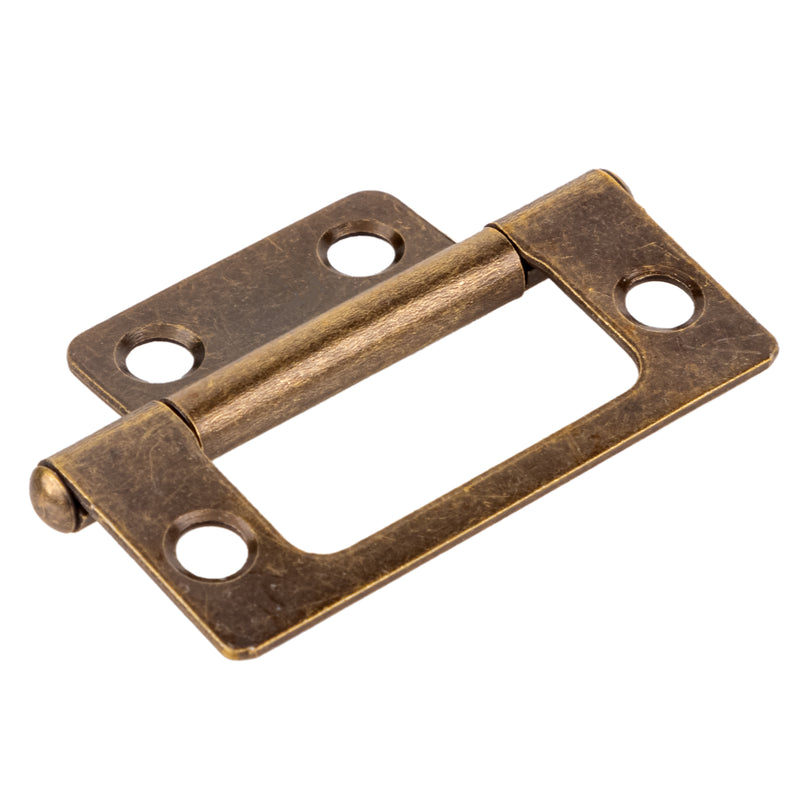 Antique Brass Plated Non-Mortise Hinge | 2" High x 11/16" Wide