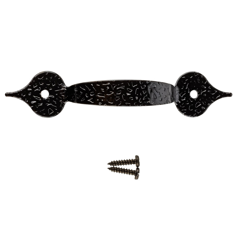 Hammered Black Finished Drawer Pull | Centers: 3-1/4"