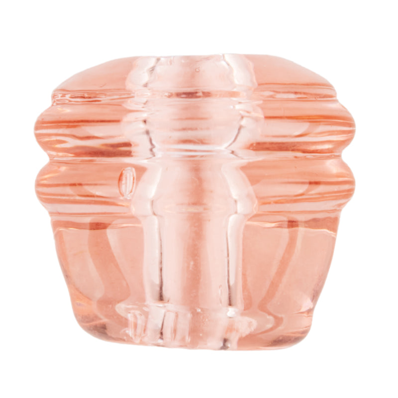 Art Deco Clear Pink Glass Drawer Knob | Diameter: 1-1/8"