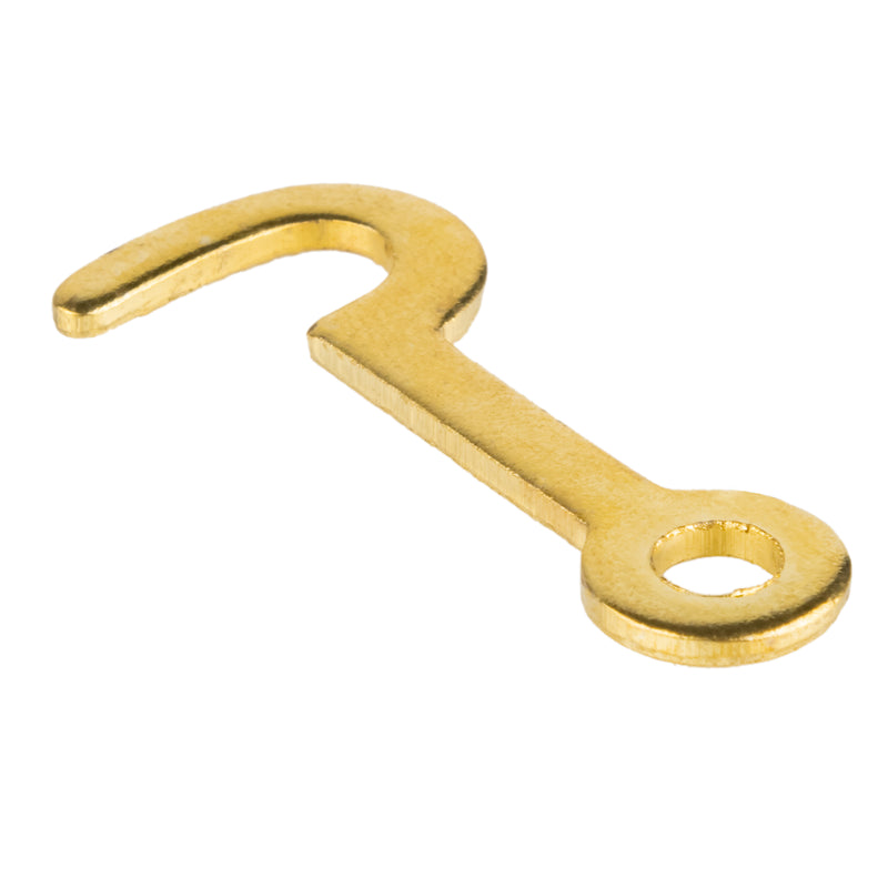 Flat Brass Plated Steel Door or Box Hook