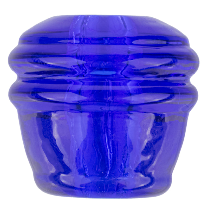 Art Deco Barrel Cobalt Blue Glass Drawer Knob | Diameter: 1-1/8"