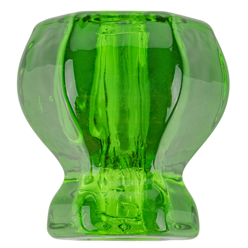 Hexagonal Depression Era Emerald Green Glass Drawer Knob | Diameter: 1-1/4"