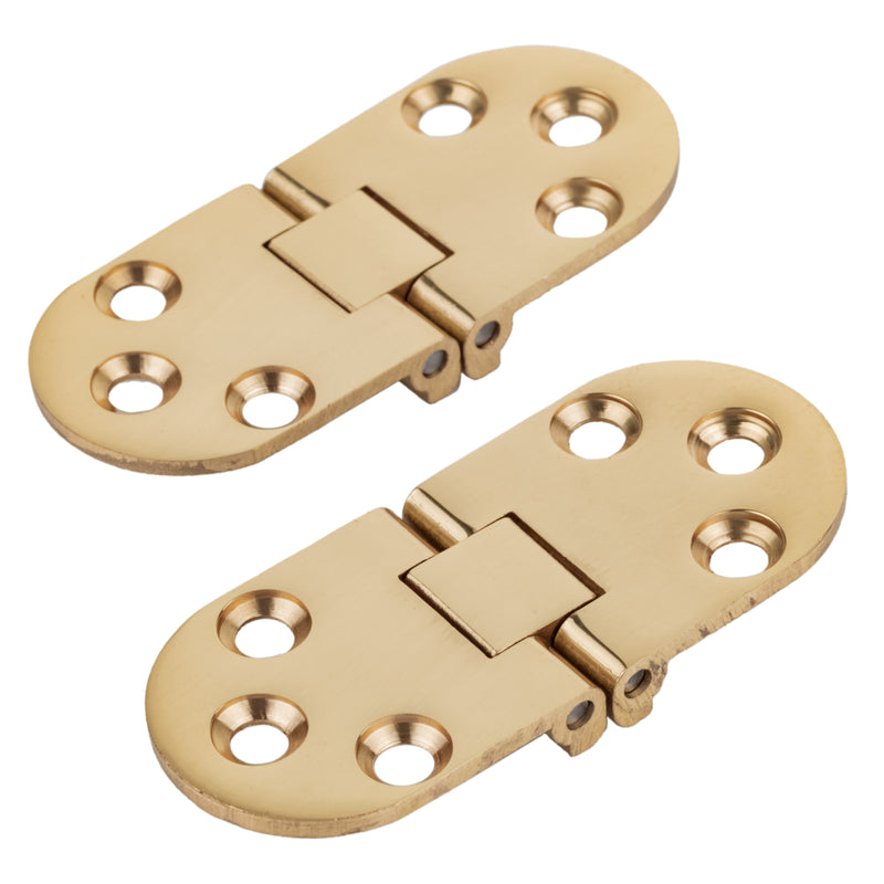Rounded Solid Brass Sewing Machine Hinge | 1-3/16 Wide x 2-13/16" Long