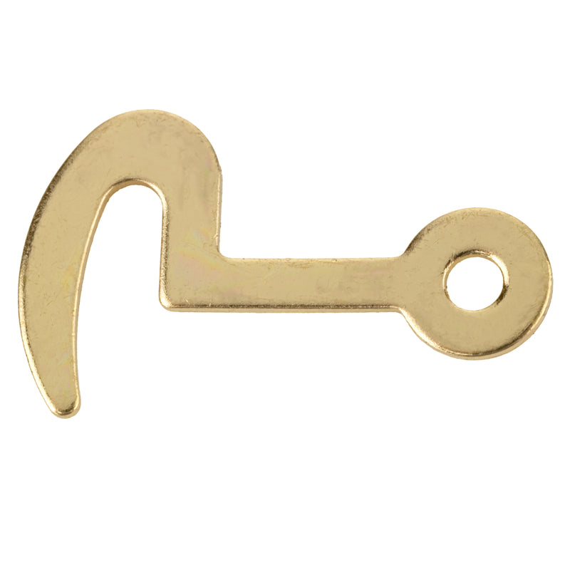 Small Brass Plated Lid or Door Latch Hook | Pack of 4 | 1" Long x 5/8" Wide