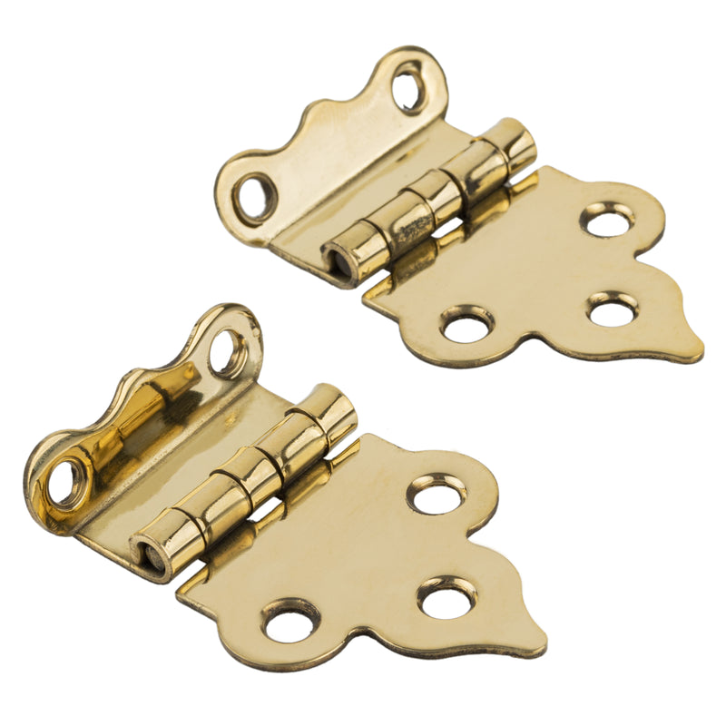 Brass Boone or Sellers Offset Cabinet Hinge | 2-1/4" Wide x 1-1/4" High