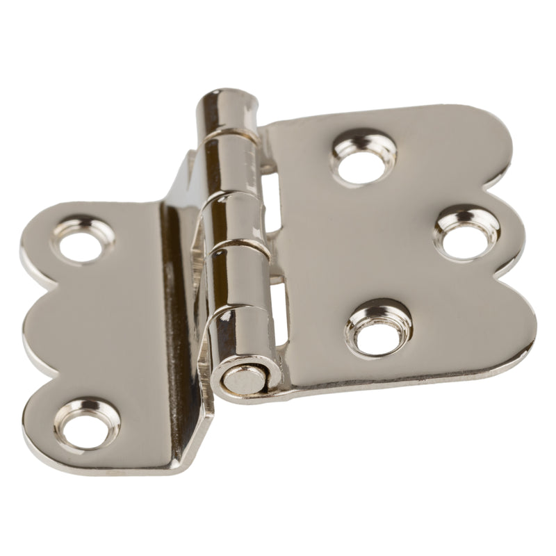 Nickel Plated Napanee Offset Cabinet Hinge | 1 3/4" Wide x 1 1/4" High