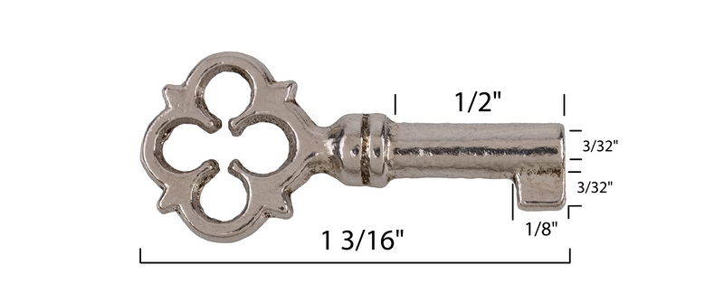 Tiny Nickel Plated Skeleton Key