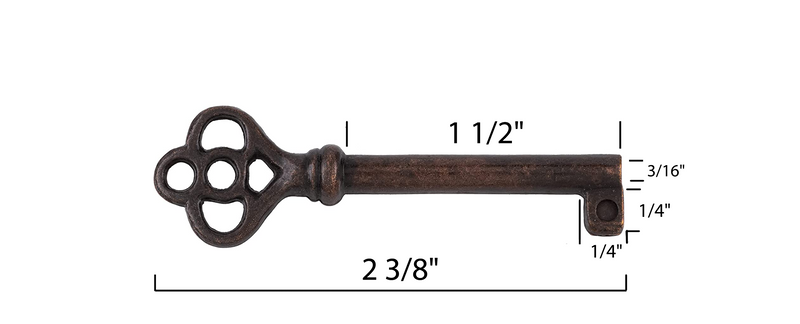 Hollow Barrel Antique Copper Plated Skeleton Key