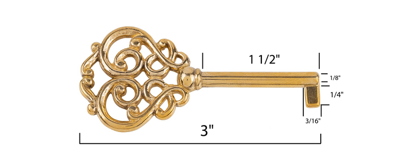 Stylish Solid Brass Skeleton Key