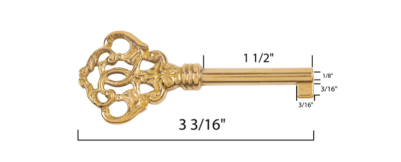 Sophisticated Solid Brass Skeleton Key