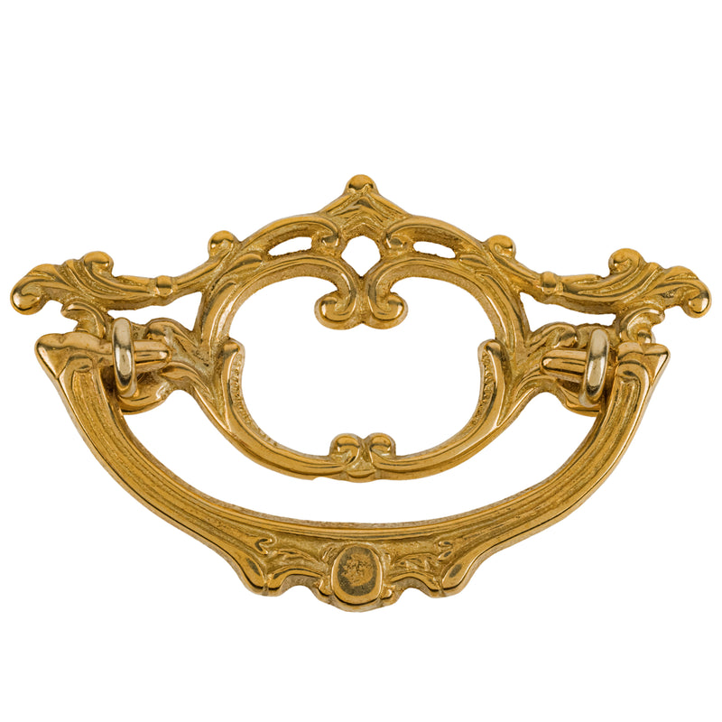 Elegant Victorian Period Cast Brass Drawer Bail Pull | Centers: 3"