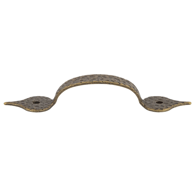Hammered Antique Brass Finished Drawer Pull | Centers: 3-1/4"