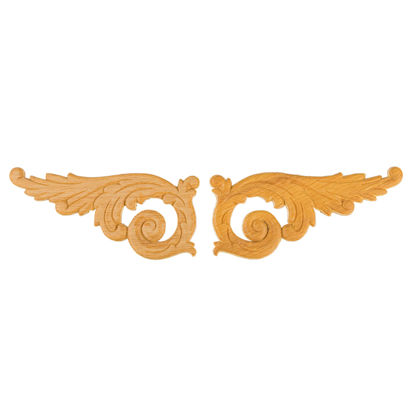 Plumed Birch Wood Applique | Come in Pairs | 6" x 2 3/4"