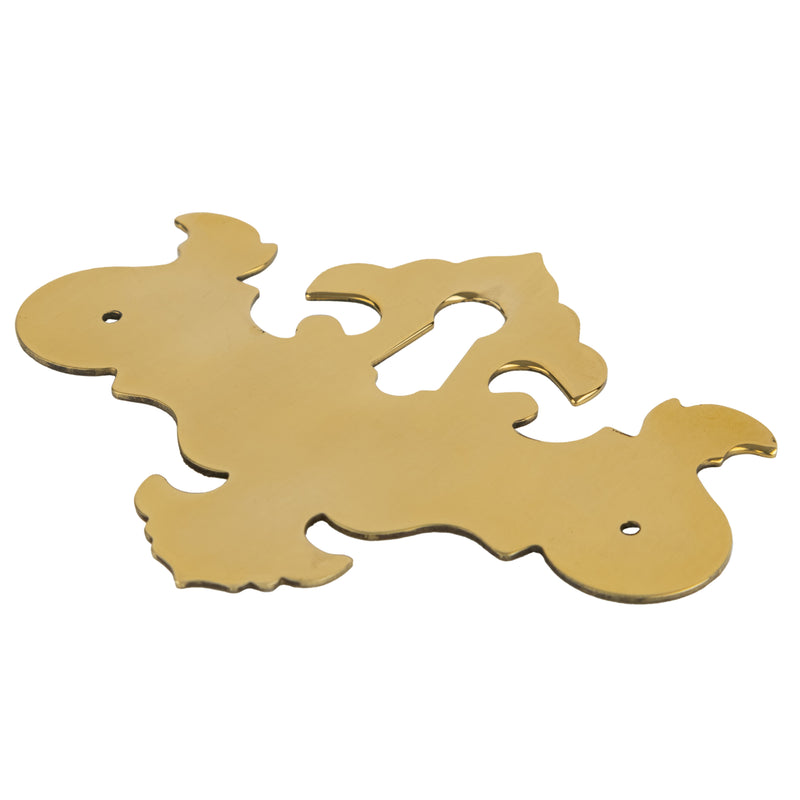 Chippendale Stamped Brass Decorative Keyhole Cover | 3-1/8" x 2-1/2"