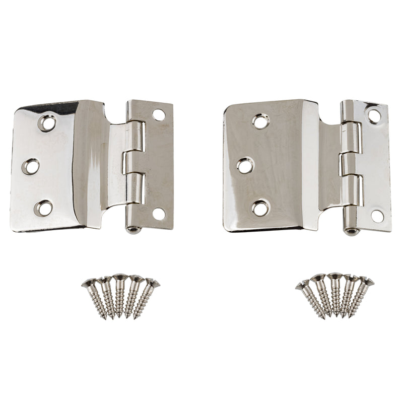 Nickel Plated Sellers Fold Back Cabinet Hinge | 2" Wide x 2" High