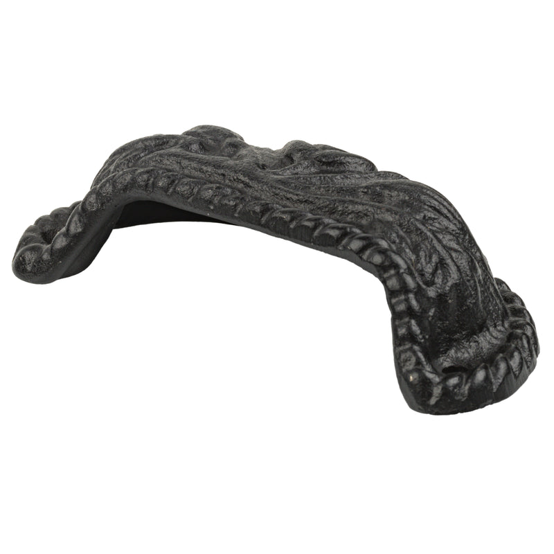 Victorian Period Black Finished Cast Iron Drawer Bin Pull | Centers: 3-1/4"