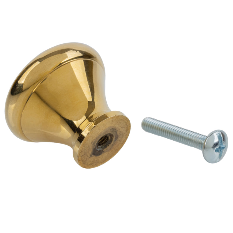 Art Deco Brass Drawer Knob | Diameter: 1-3/16"