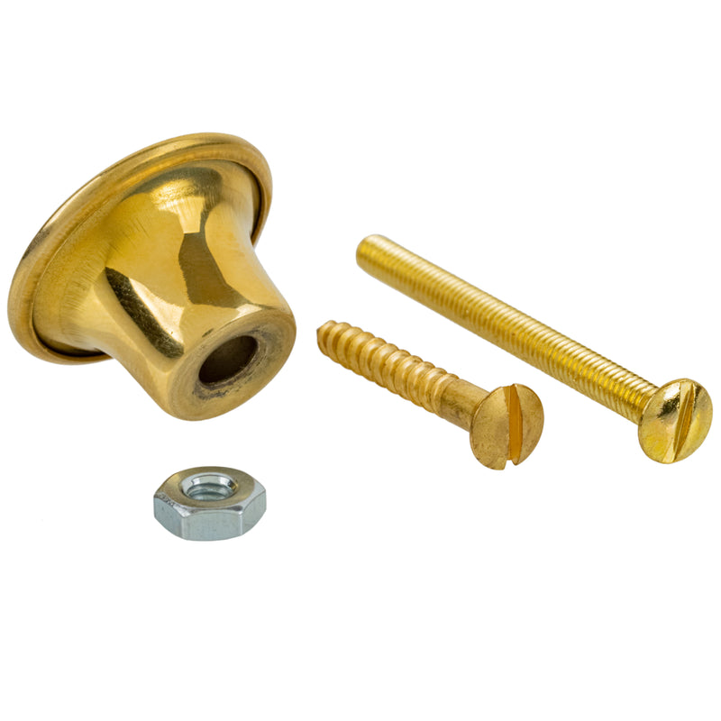 Hoosier Type Cabinet Brass Knob | Diameter: 1-1/8"