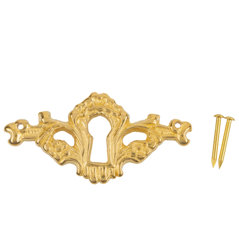 Decorative Cast Brass Keyhole Cover | 2-1/4" x 1-1/8"