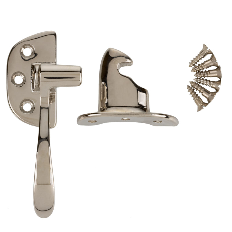 Left Hand Polished Nickel Plated Ice Box Lever Latch