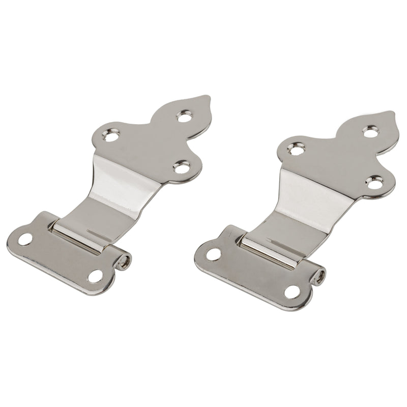 Nickel Plated Napanee Fold Back Cabinet Hinge | 2-1/4" Wide x 1-1/4" High