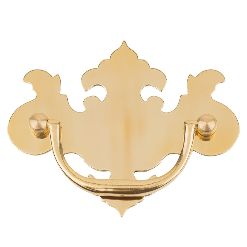 Large Chippendale Cast Brass Drawer Bail Pull | Centers: 3"