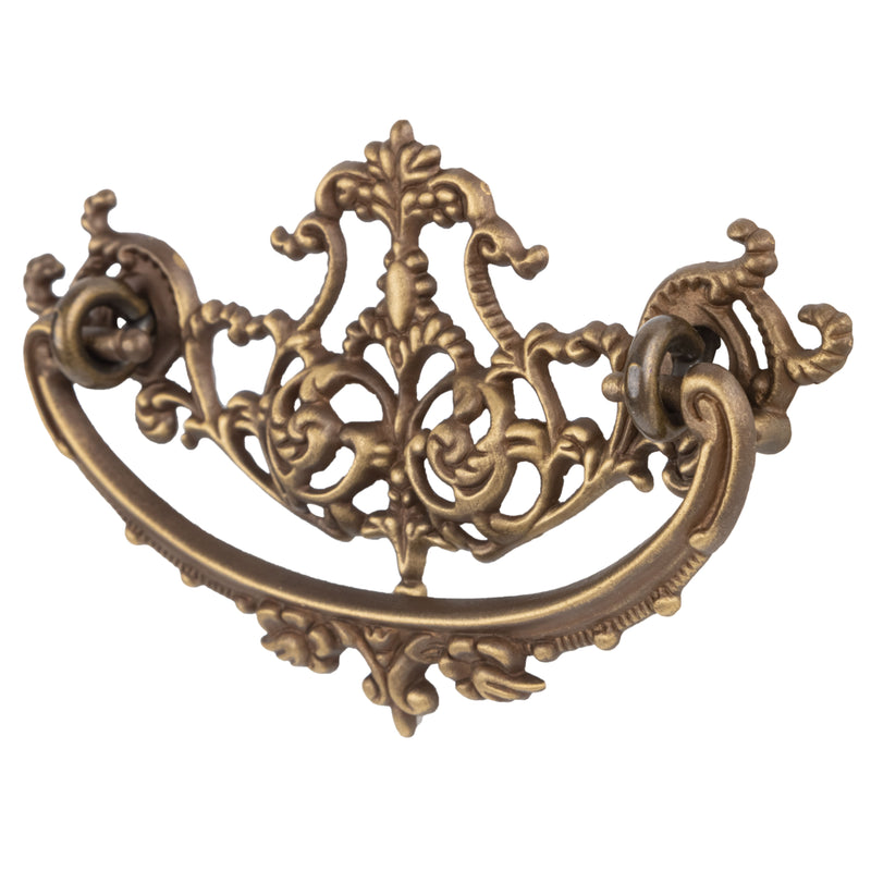 Victorian Period Antiqued Cast Brass Drawer Bail Pull | Centers: 3"