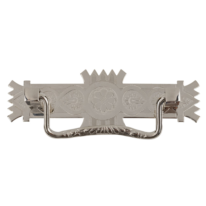 Victorian Era Eastlake Style Nickel Plated Drawer Bail Pull | Centers: 3"
