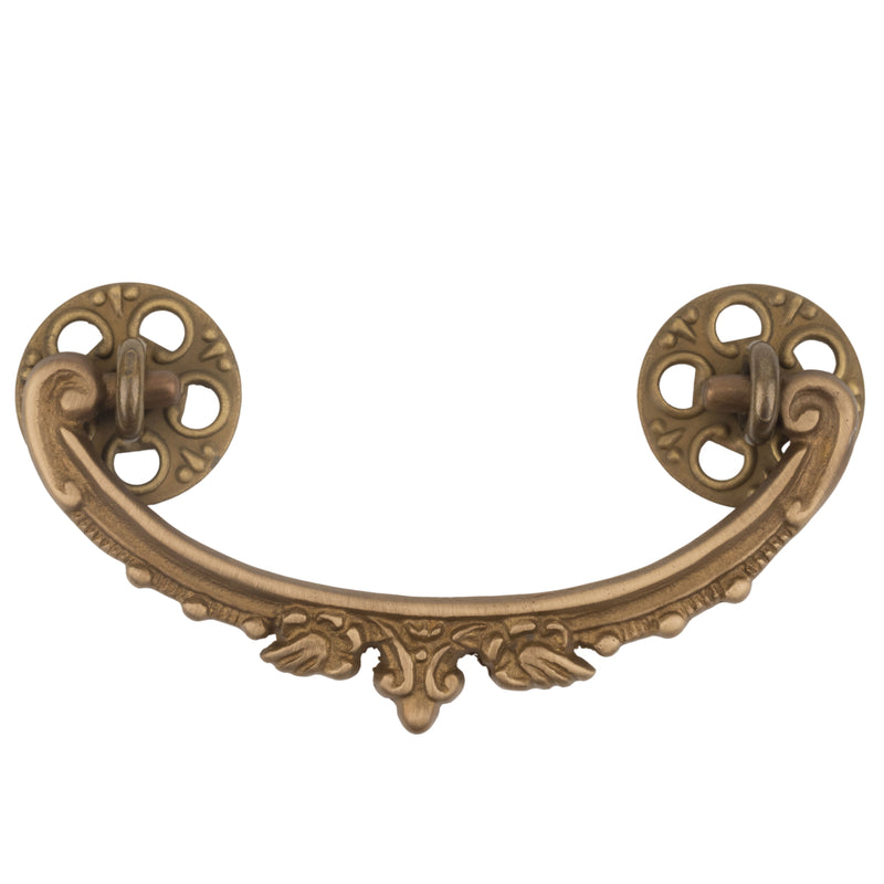 Victorian Antiqued Brass Drawer Bail Pull | Centers: 3"