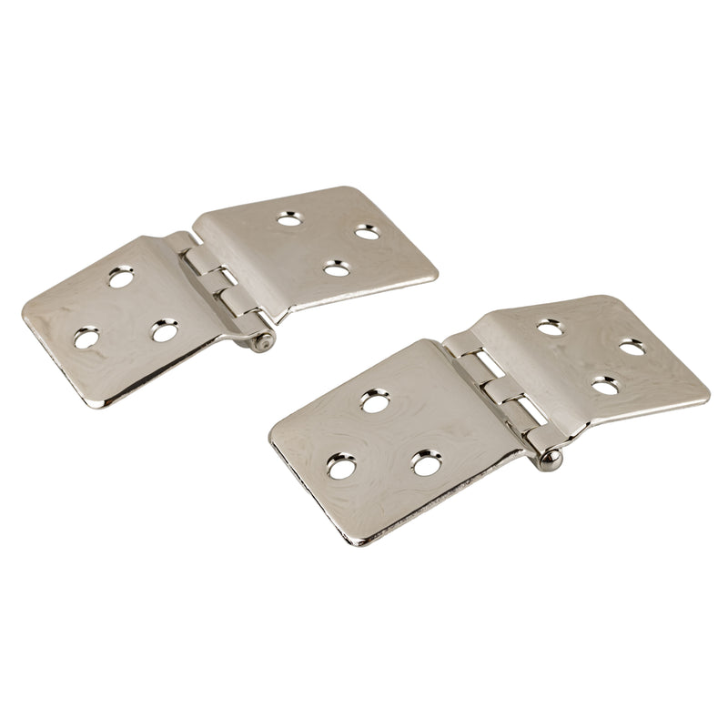 Nickel Plated Sellers Wrap Around Cabinet Hinge | 3 1/4" Wide x 1 1/2" High