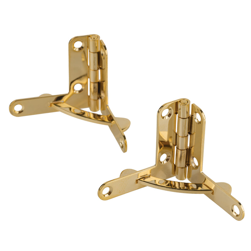 Small Solid Brass Gold Plated Quadrant Humidor Hinges | 1-3/16"