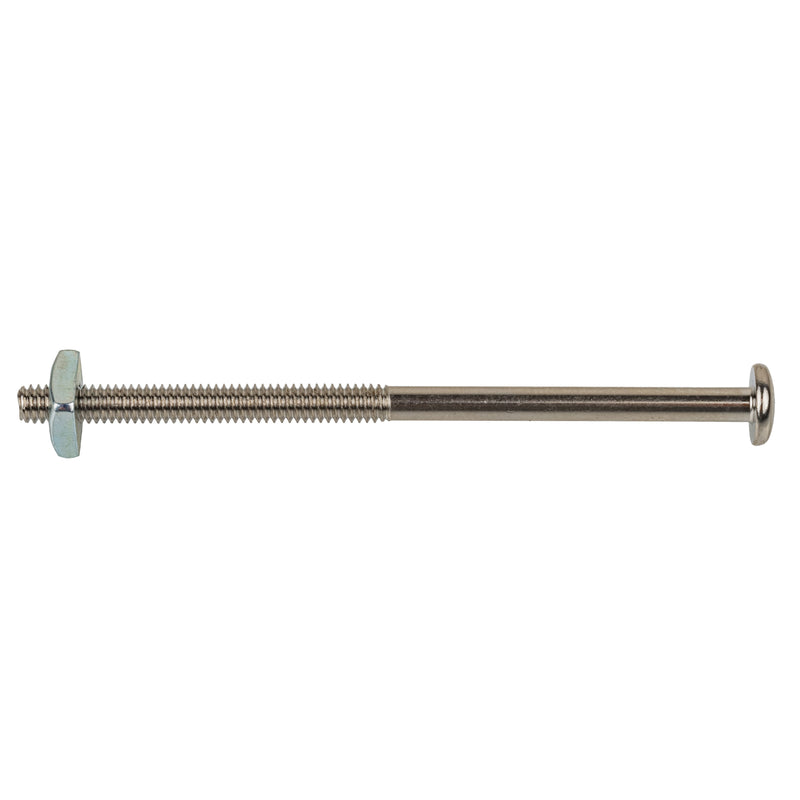 No-Slotted Nickel Plated Pan Head Screw with Nut |  3" Long