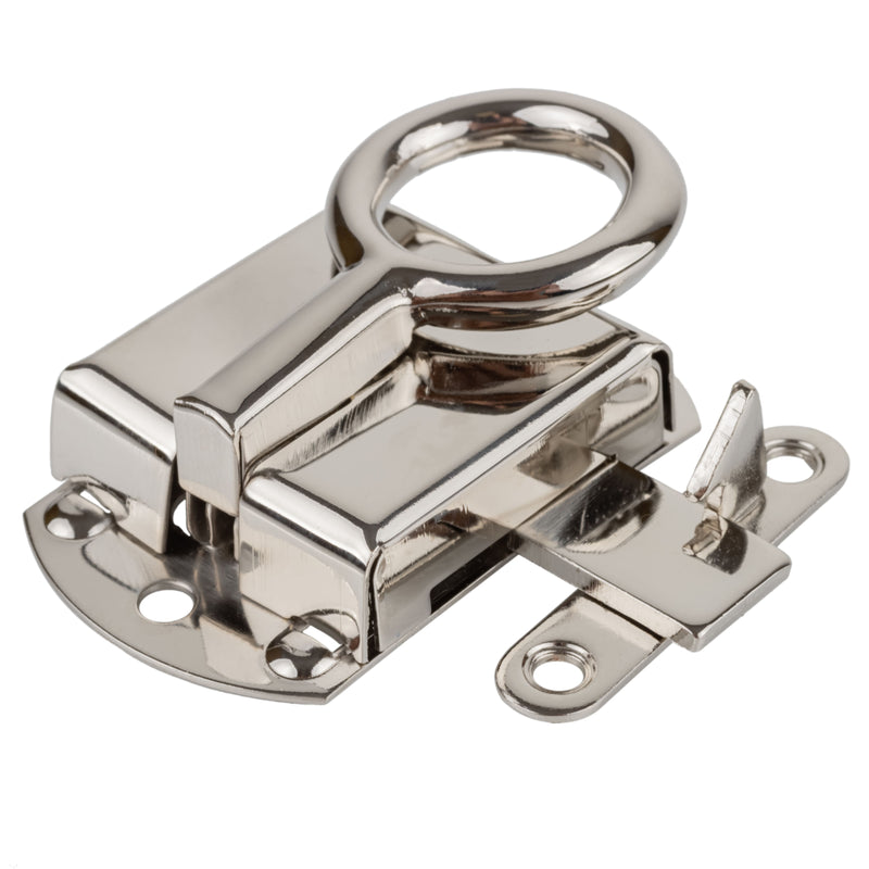 Right Hand Nickel Plated Hoosier Cabinet Ring Latch