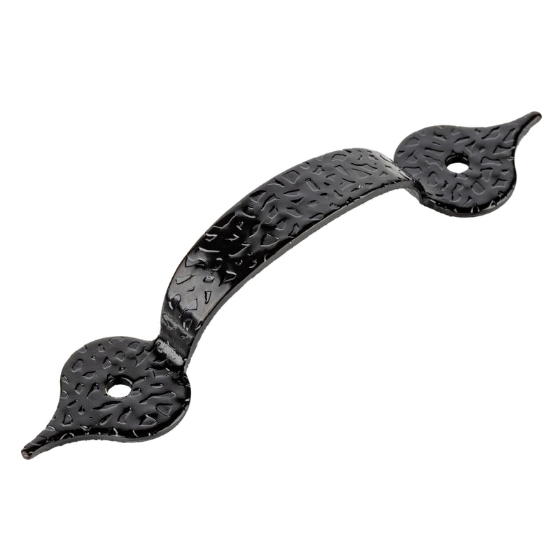 Hammered Black Finished Drawer Pull | Centers: 3-1/4"