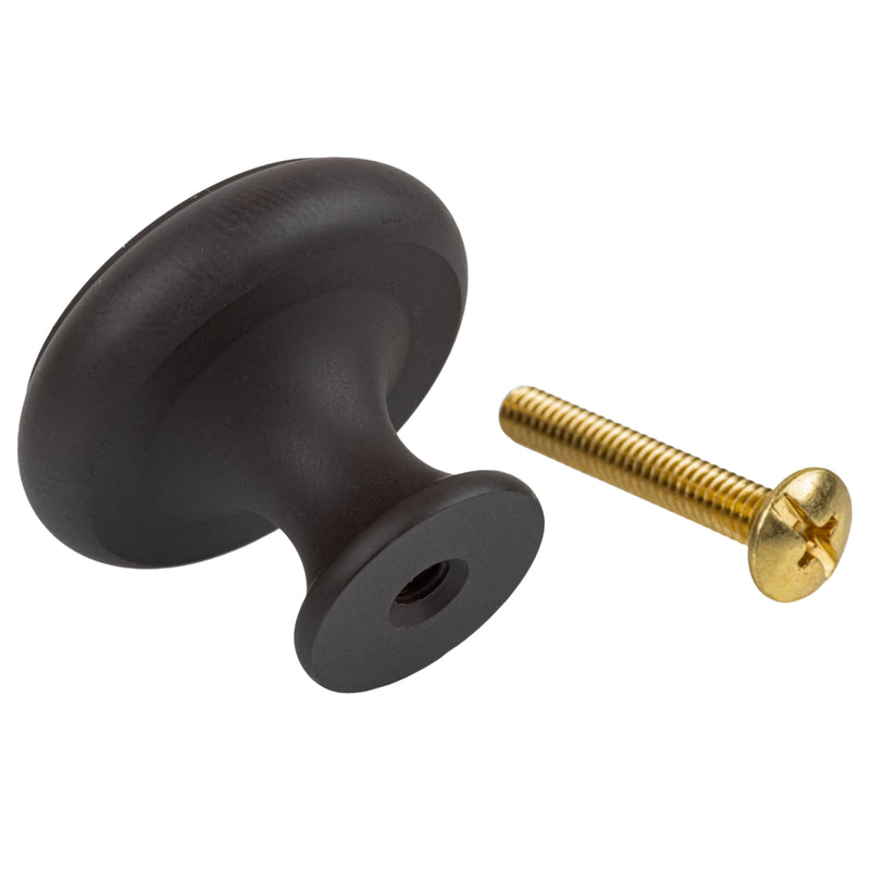 Classic Oil Rubbed Bronze Finished Drawer Knob | Diameter: 1-1/4"