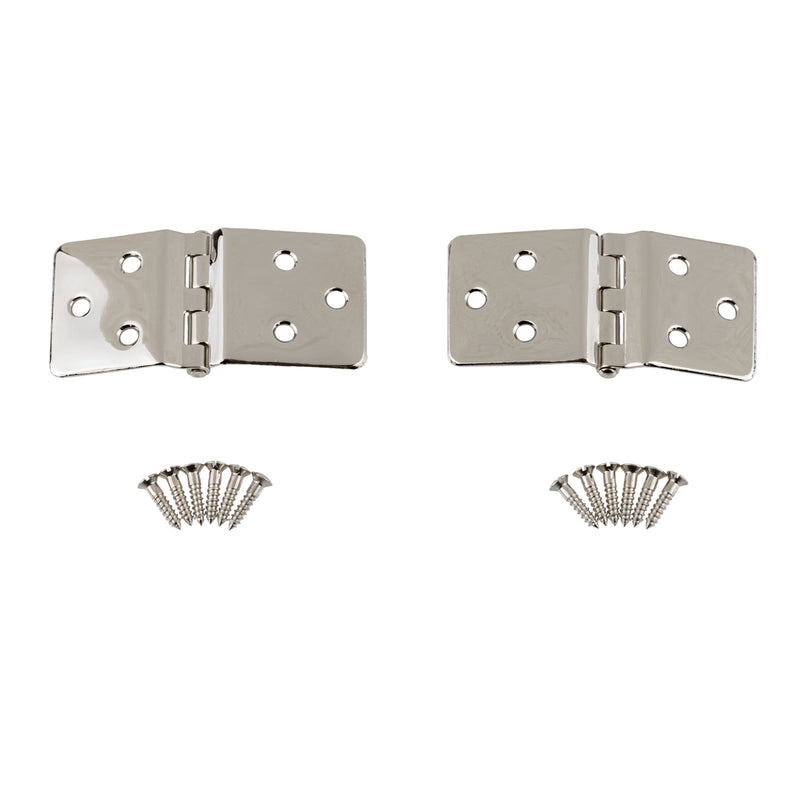 Nickel Plated Sellers Wrap Around Cabinet Hinge | 3 1/4" Wide x 1 1/2" High