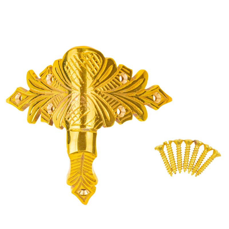 Decorative Cast Brass Camel-Back Trunk Corner Protector