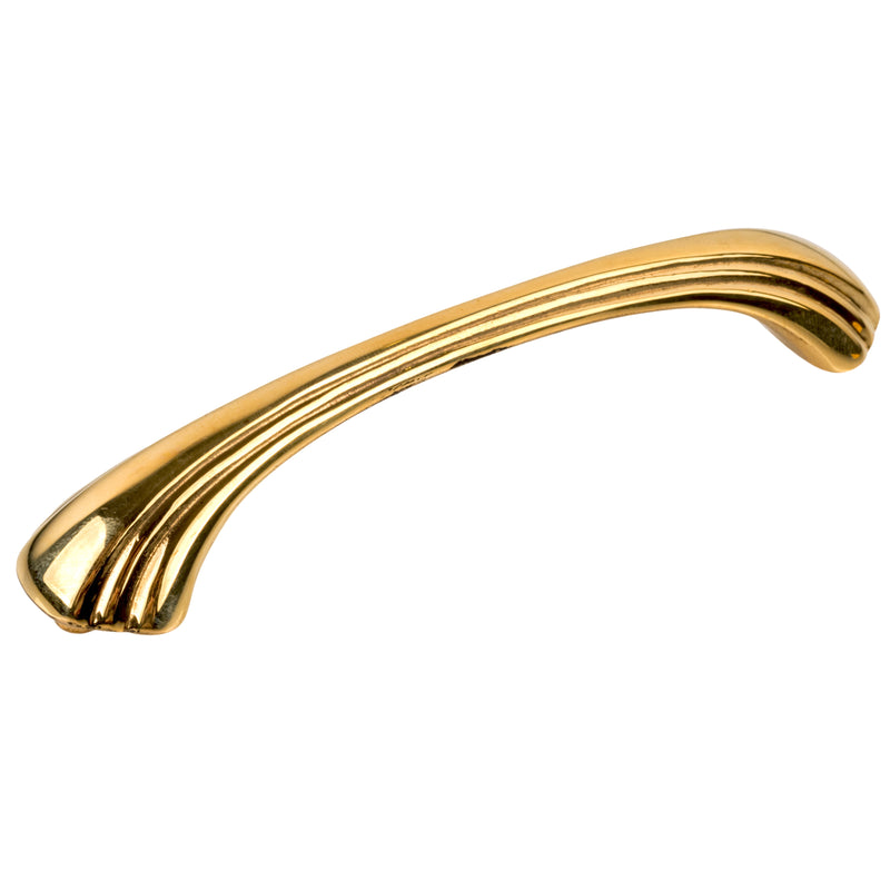 Large Art Deco Cast Brass Drawer Pull | Centers:  4-1/2"