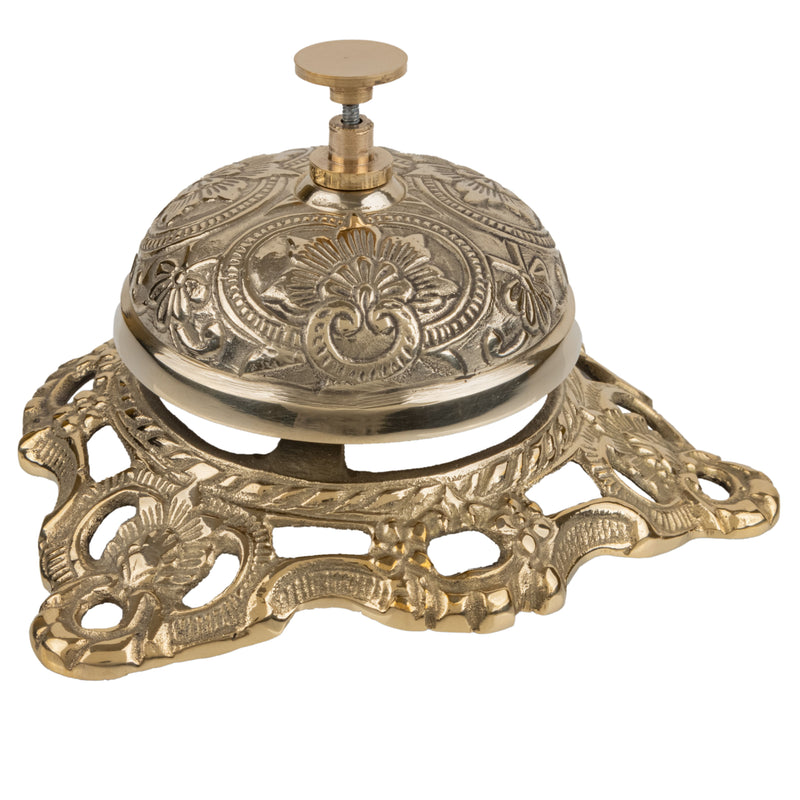Ornate Victorian Solid Brass Desk Bell